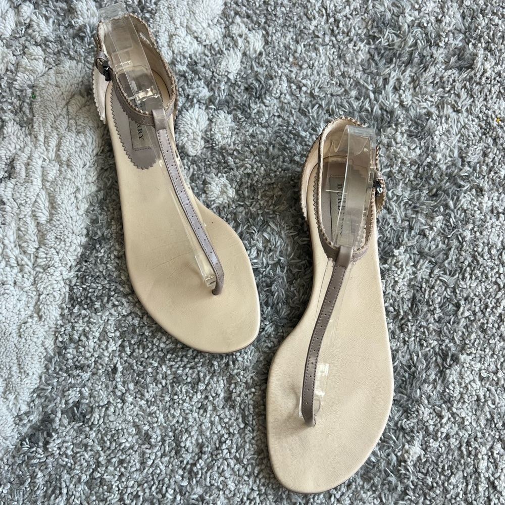 Burberry taupe nude sandals